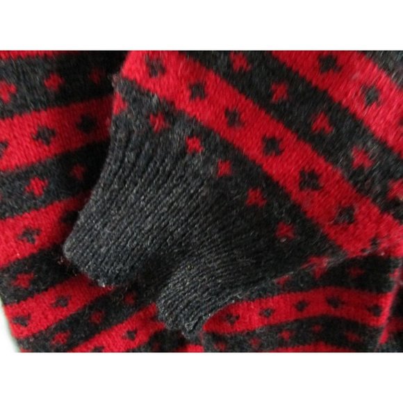 Bouviac Norway Fair Isle Oversize Unisex Sweater Medium EUC Wool Red Charcoal - Picture 13 of 16